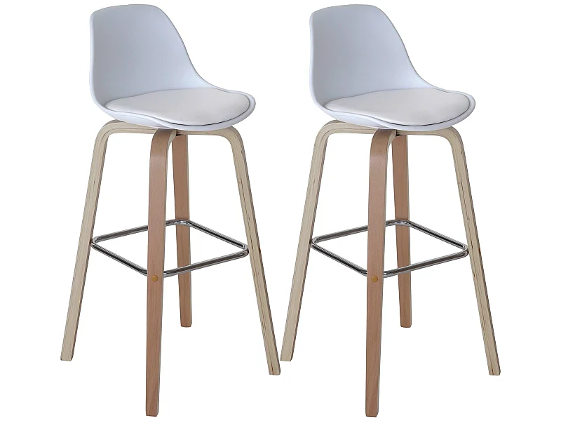 Lot de 2 chaises bois blanche 44 x 45 x 97 cm 04_0000110