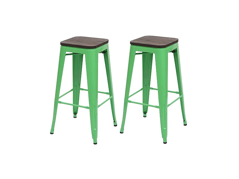 Lot de 2 tabourets métal marron 42 x 42 x 76 cm 04_0000487