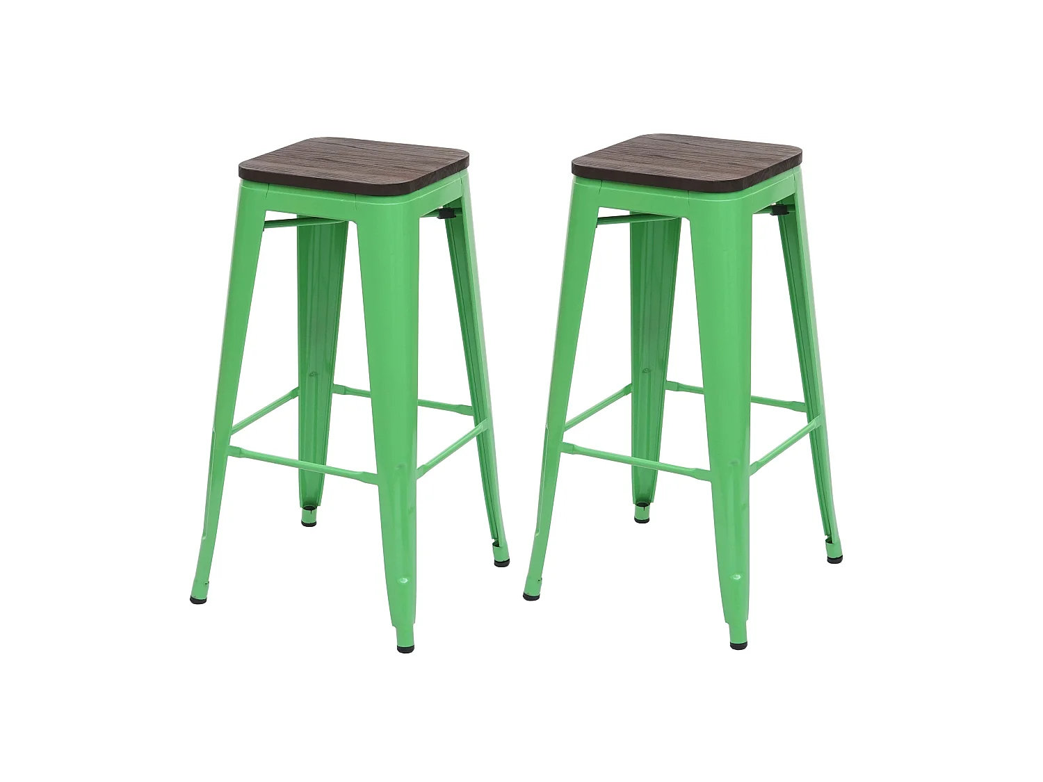 Lot de 2 tabourets métal marron 42 x 42 x 76 cm 04_0000487