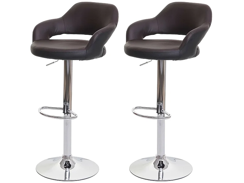 Lot de 2 tabourets marron 51 x 55 x 85 cm 04_0000143