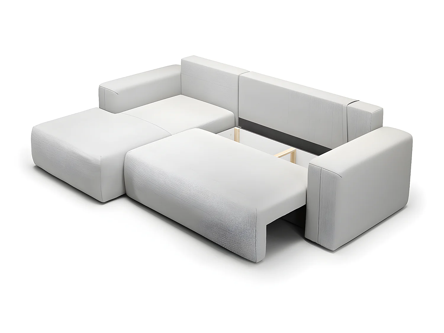 Canapé d'angle convertible gauche 3 places coffre Bliss Gris clair