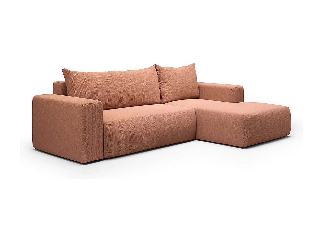 Canapé d'angle convertible droite 3 places coffre Bliss Cuivre