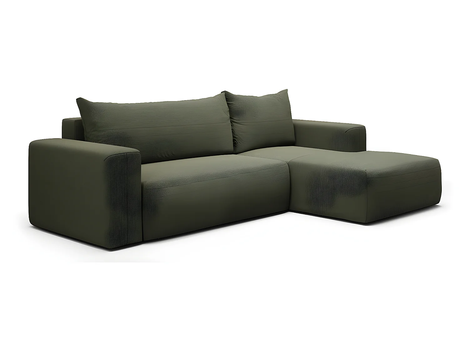 Canapé d'angle convertible droite 3 places coffre Bliss Vert Sapin