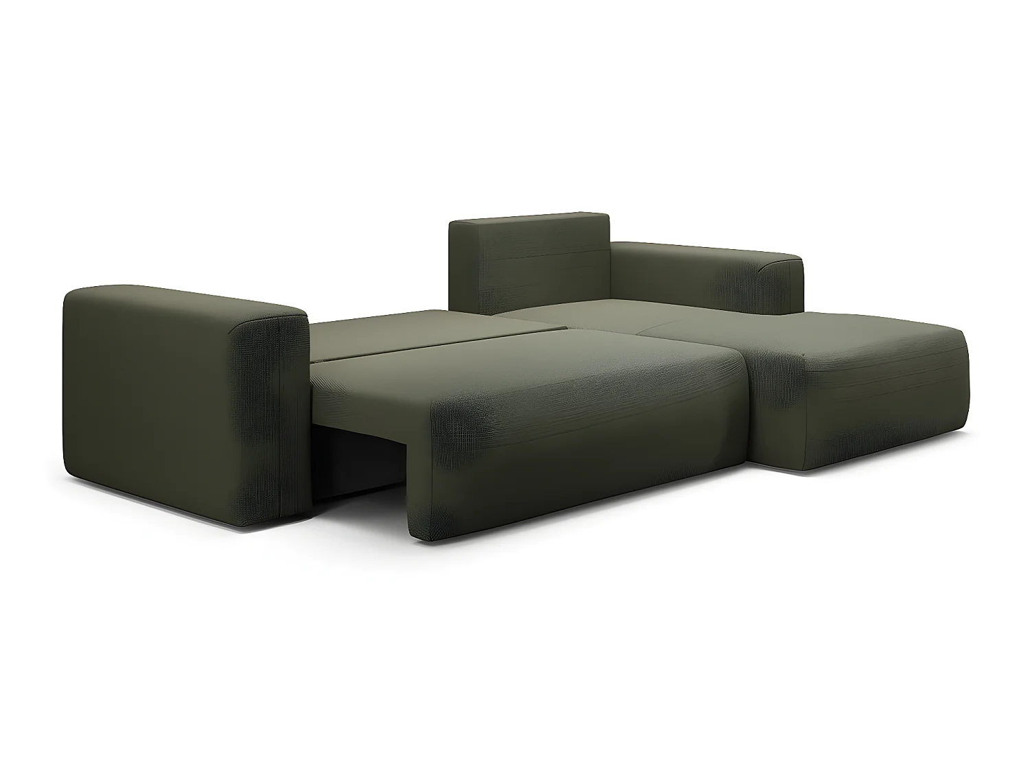 Canapé d'angle convertible droite 3 places coffre Bliss Vert Sapin