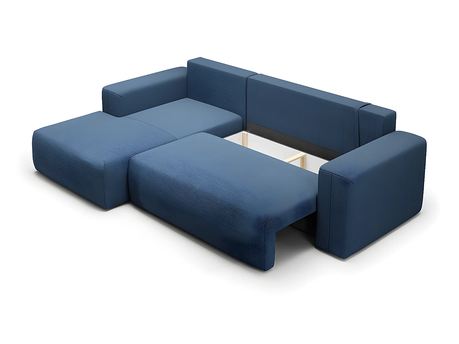 Canapé d'angle convertible gauche 3 places coffre Bliss Bleu