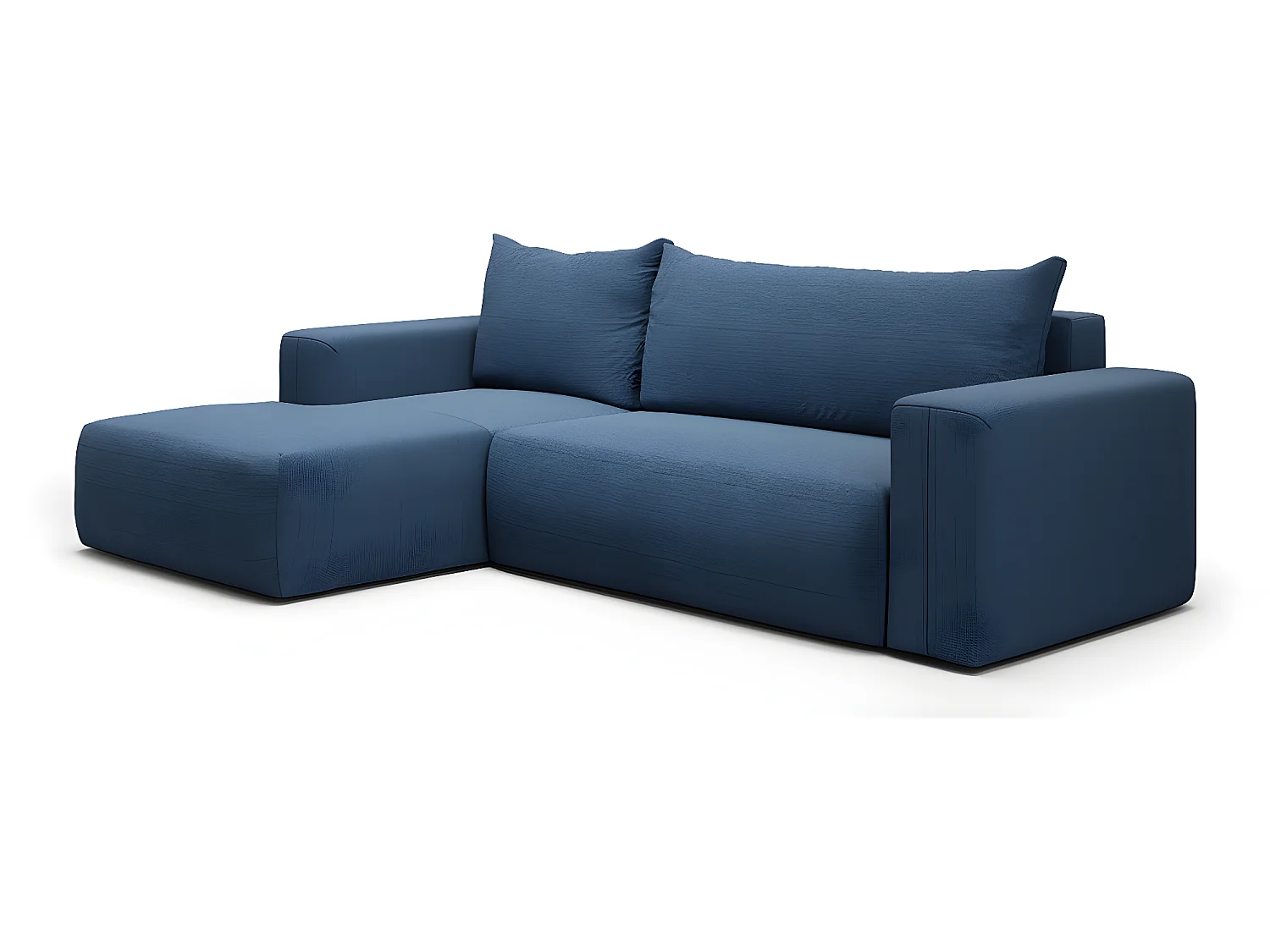 Canapé d'angle convertible gauche 3 places coffre Bliss Bleu