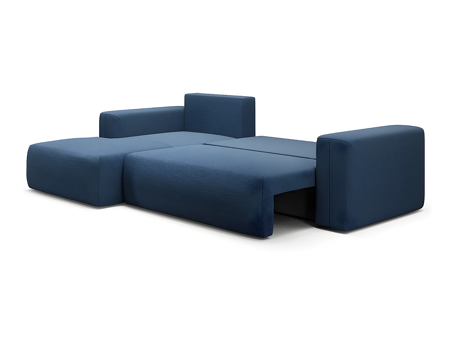 Canapé d'angle convertible gauche 3 places coffre Bliss Bleu