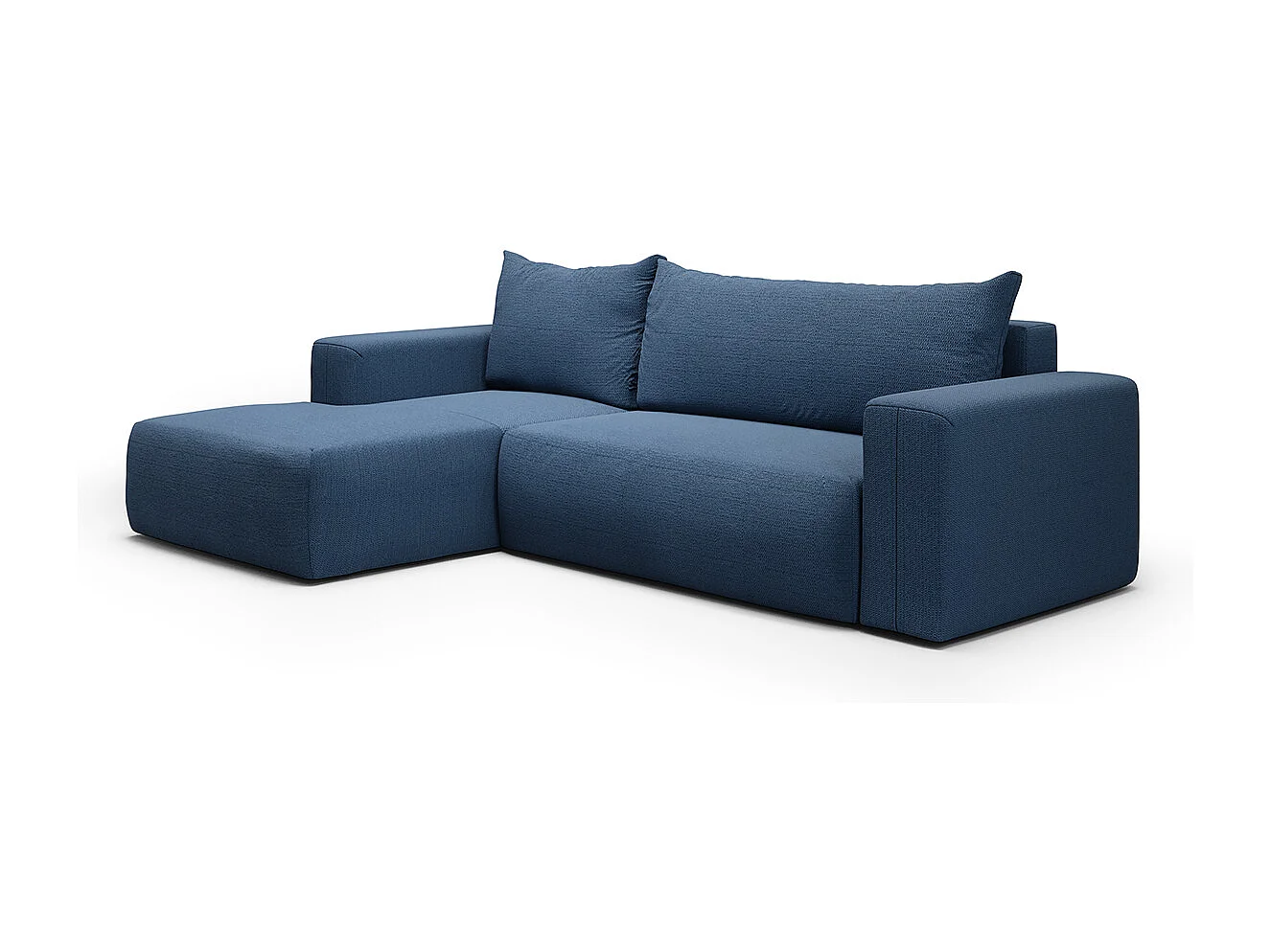 Canapé d'angle convertible gauche 3 places coffre Bliss Bleu