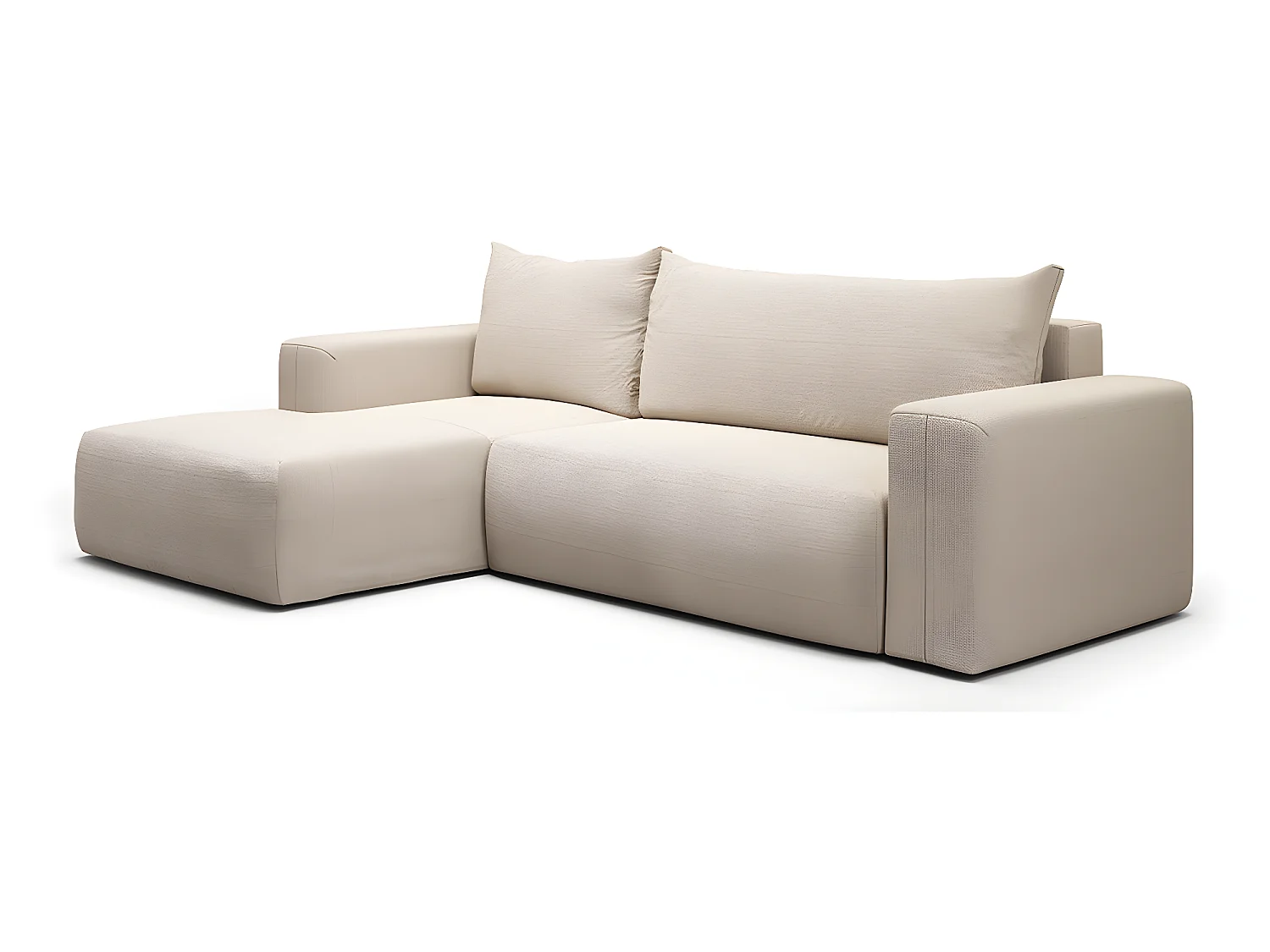 Canapé d'angle convertible gauche 3 places coffre Bliss Beige