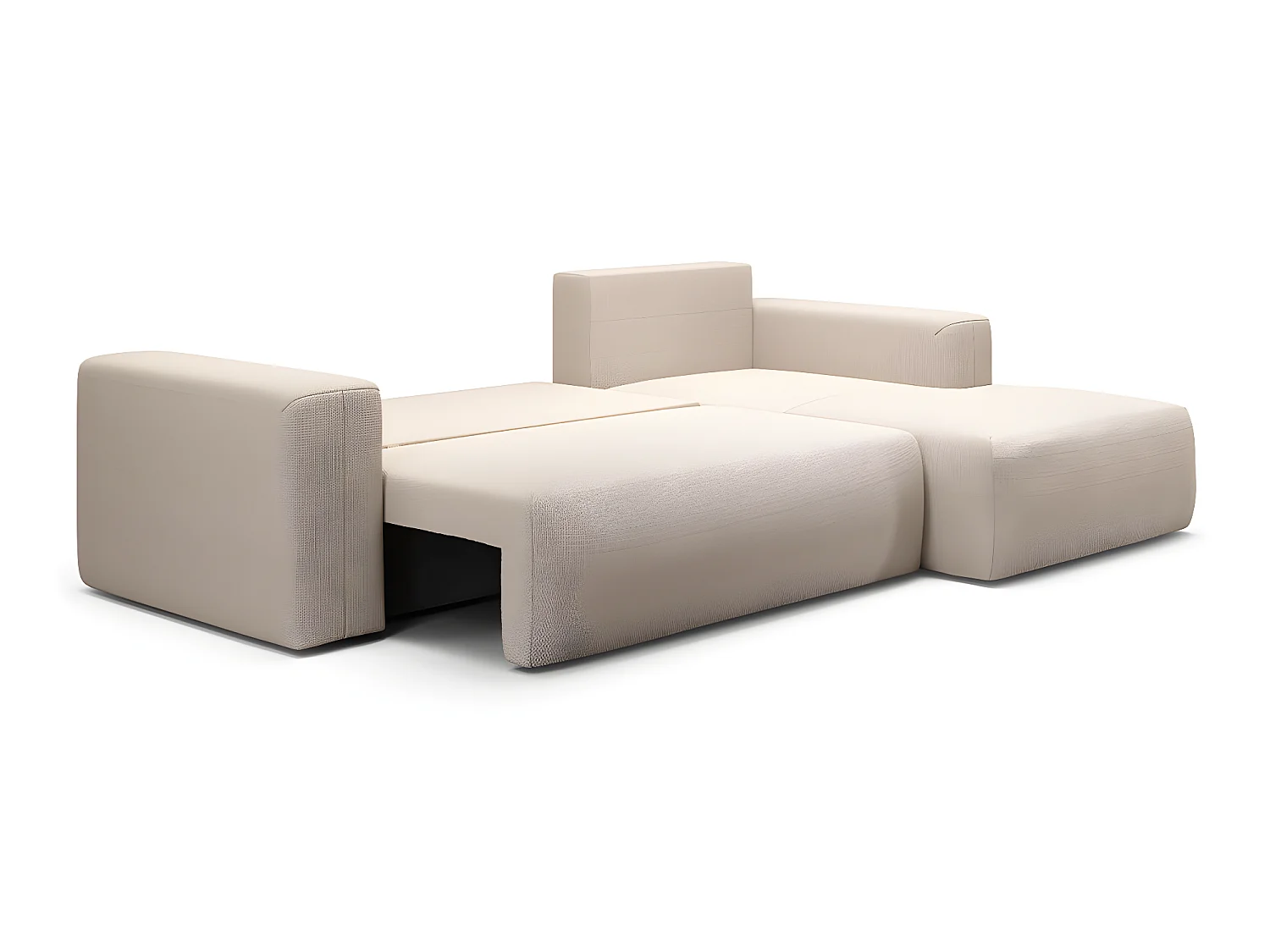 Canapé d'angle convertible droite 3 places coffre Bliss Beige