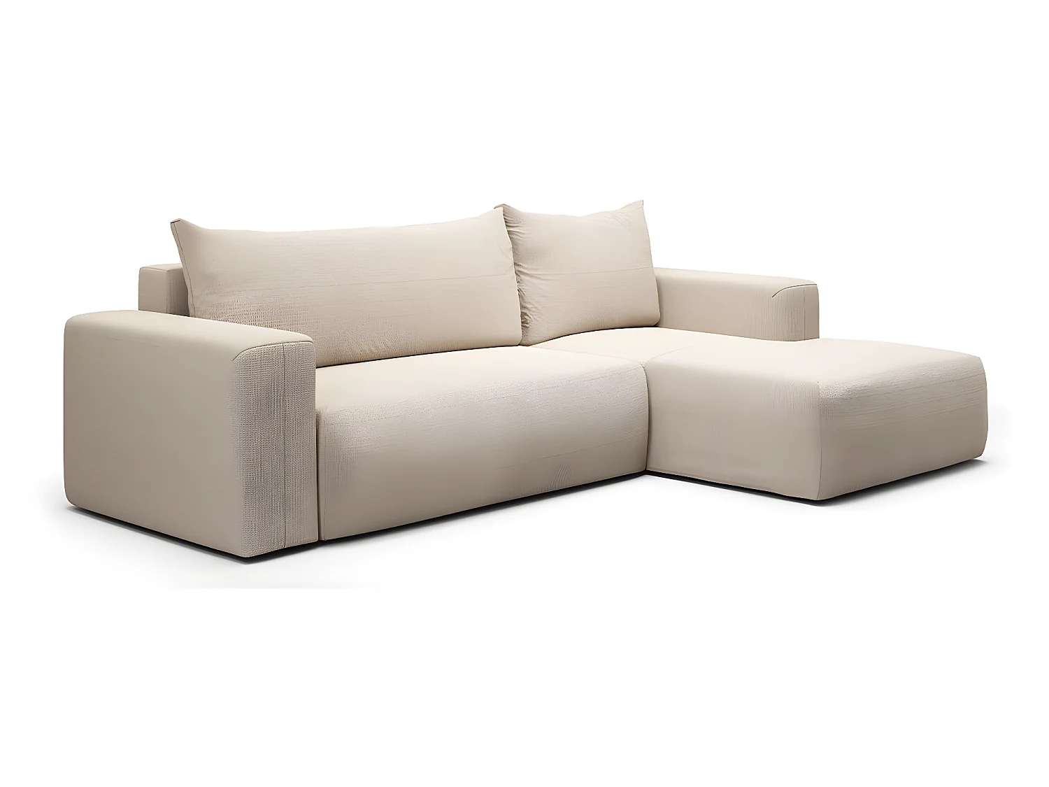 Canapé d'angle convertible droite 3 places coffre Bliss Beige