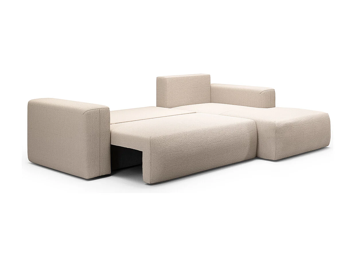 Canapé d'angle convertible droite 3 places coffre Bliss Beige