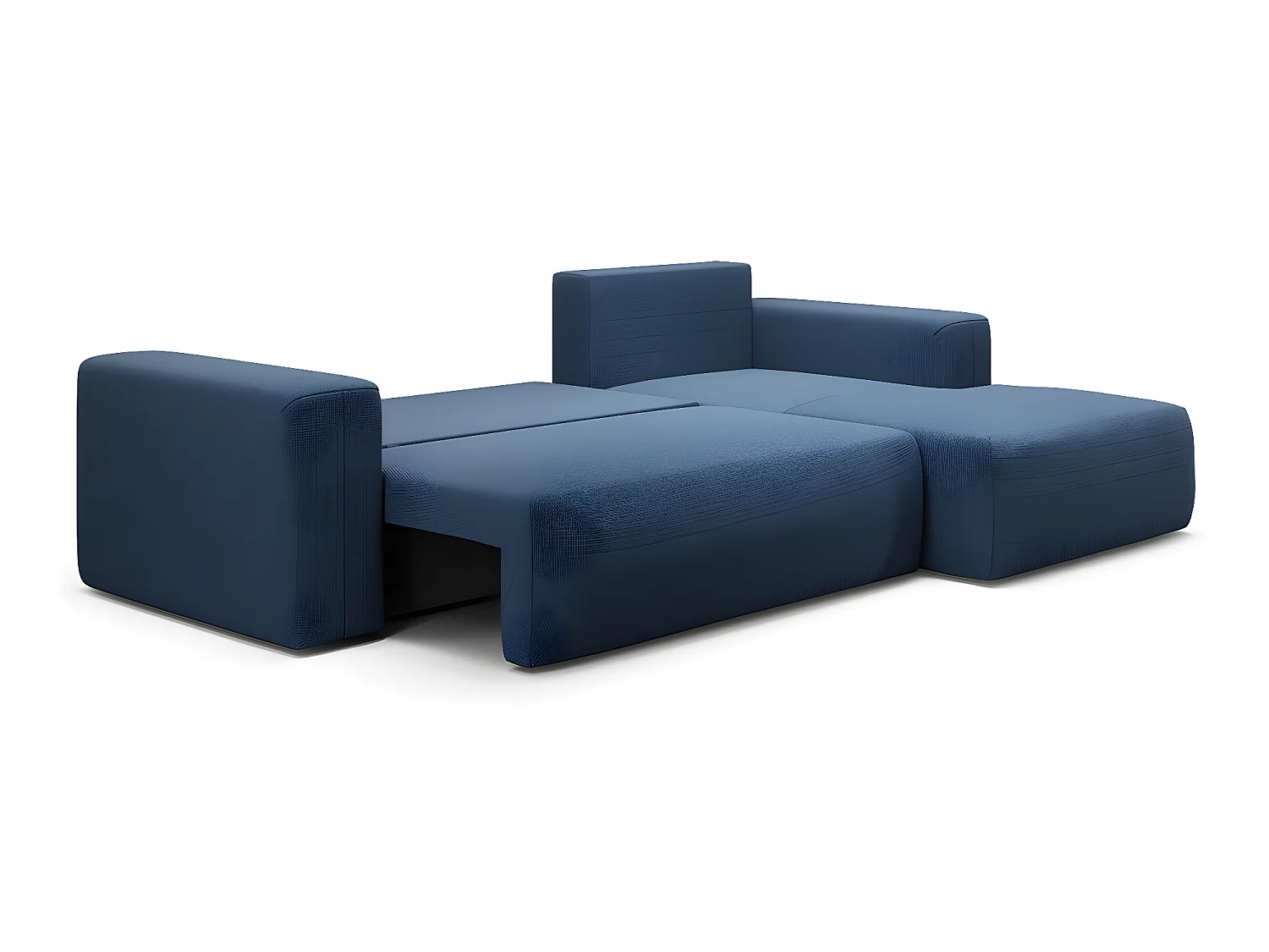 Canapé d'angle convertible droite 3 places coffre Bliss Bleu