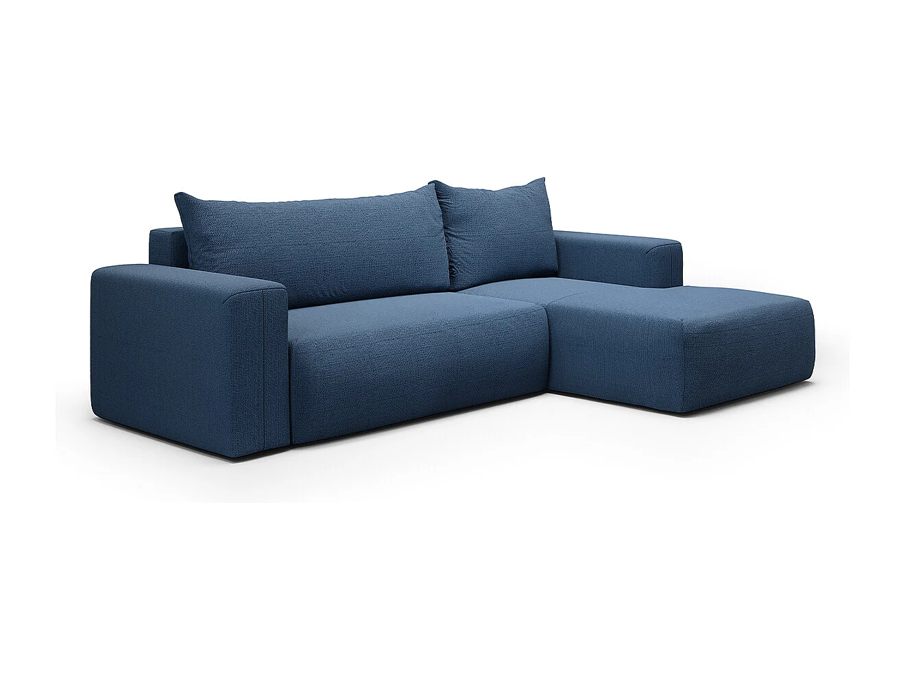 Canapé d'angle convertible droite 3 places coffre Bliss Bleu