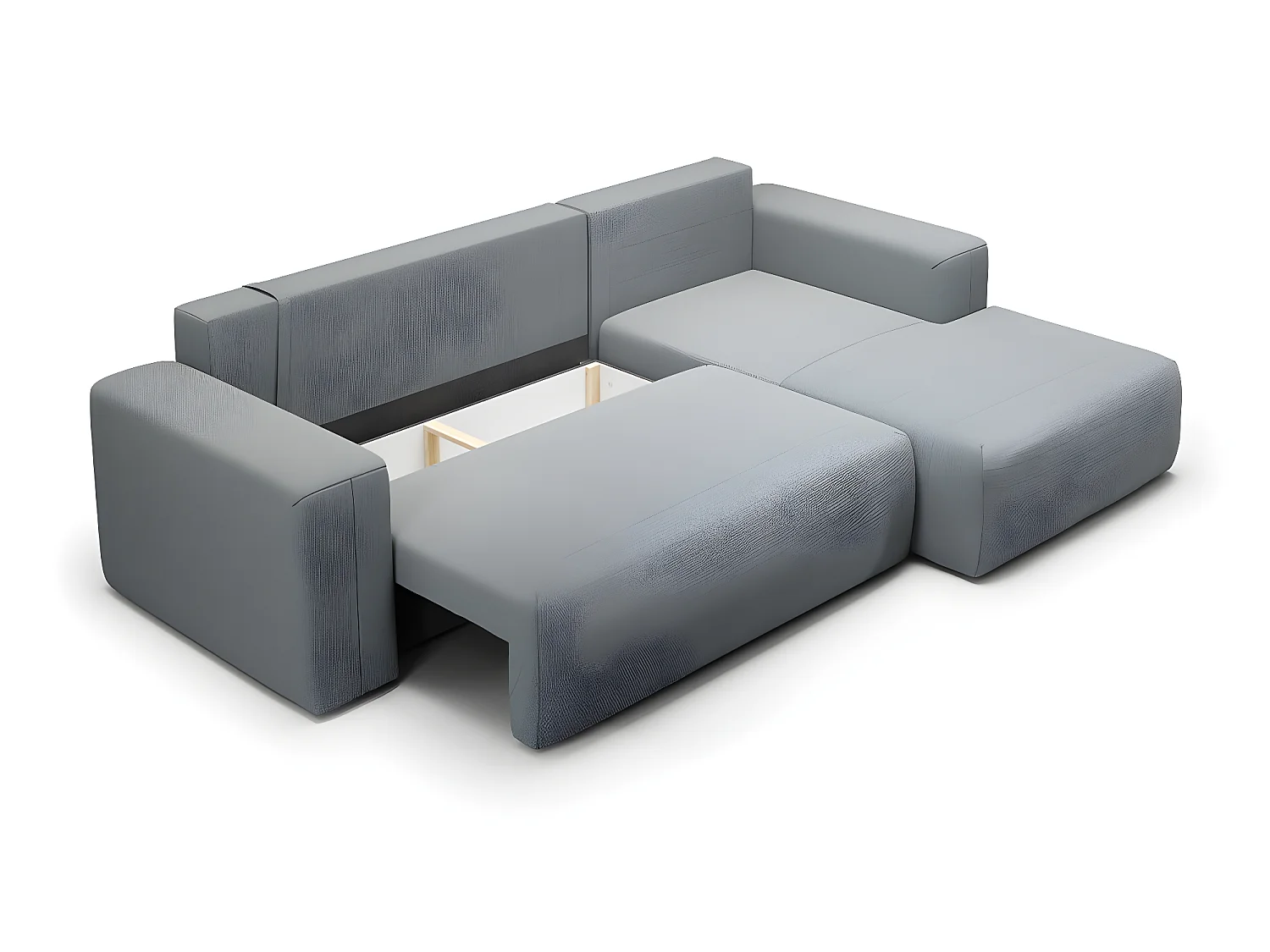Canapé d'angle convertible droite 3 places coffre Bliss Gris