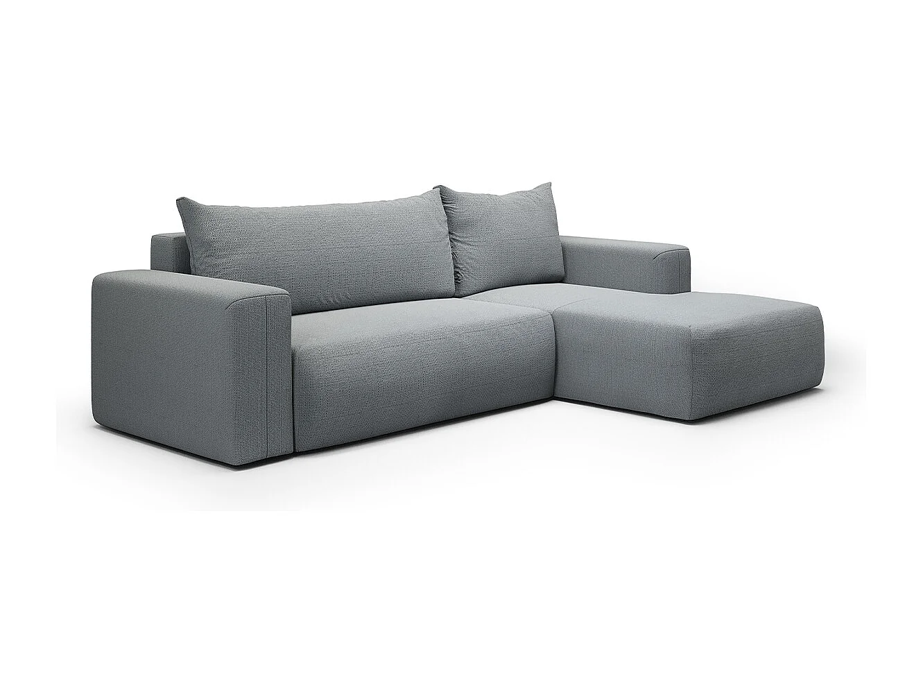 Canapé d'angle convertible droite 3 places coffre Bliss Gris