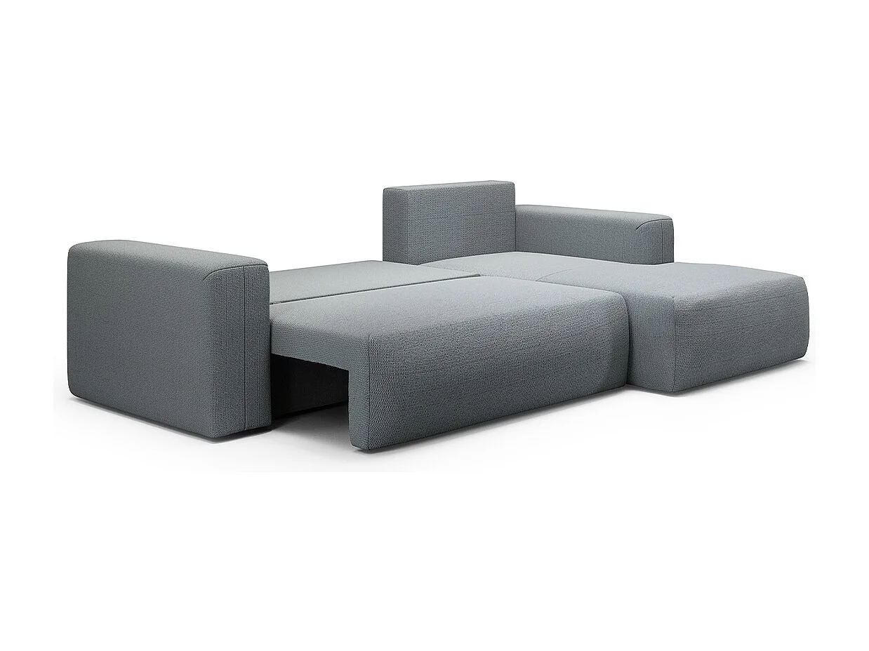 Canapé d'angle convertible droite 3 places coffre Bliss Gris
