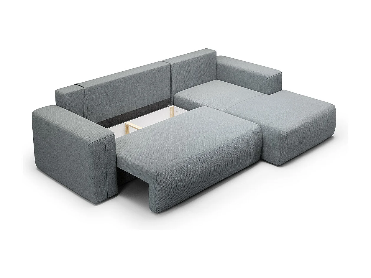 Canapé d'angle convertible droite 3 places coffre Bliss Gris