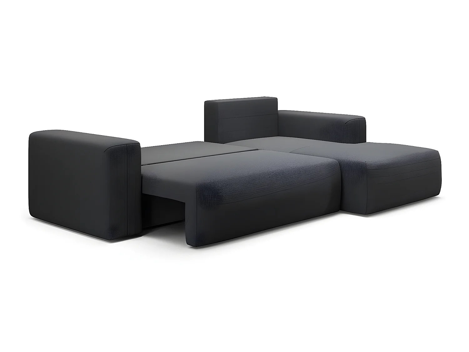 Canapé d'angle convertible droite 3 places coffre Bliss Gris foncé