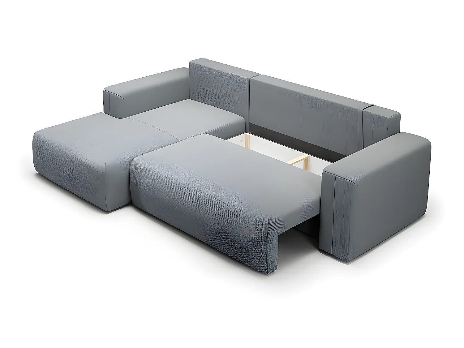 Canapé d'angle convertible gauche 3 places coffre Bliss Gris