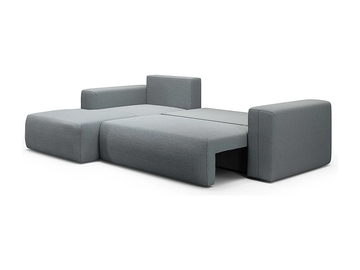 Canapé d'angle convertible gauche 3 places coffre Bliss Gris