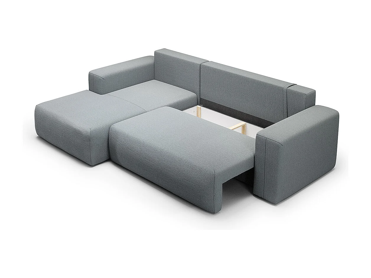 Canapé d'angle convertible gauche 3 places coffre Bliss Gris