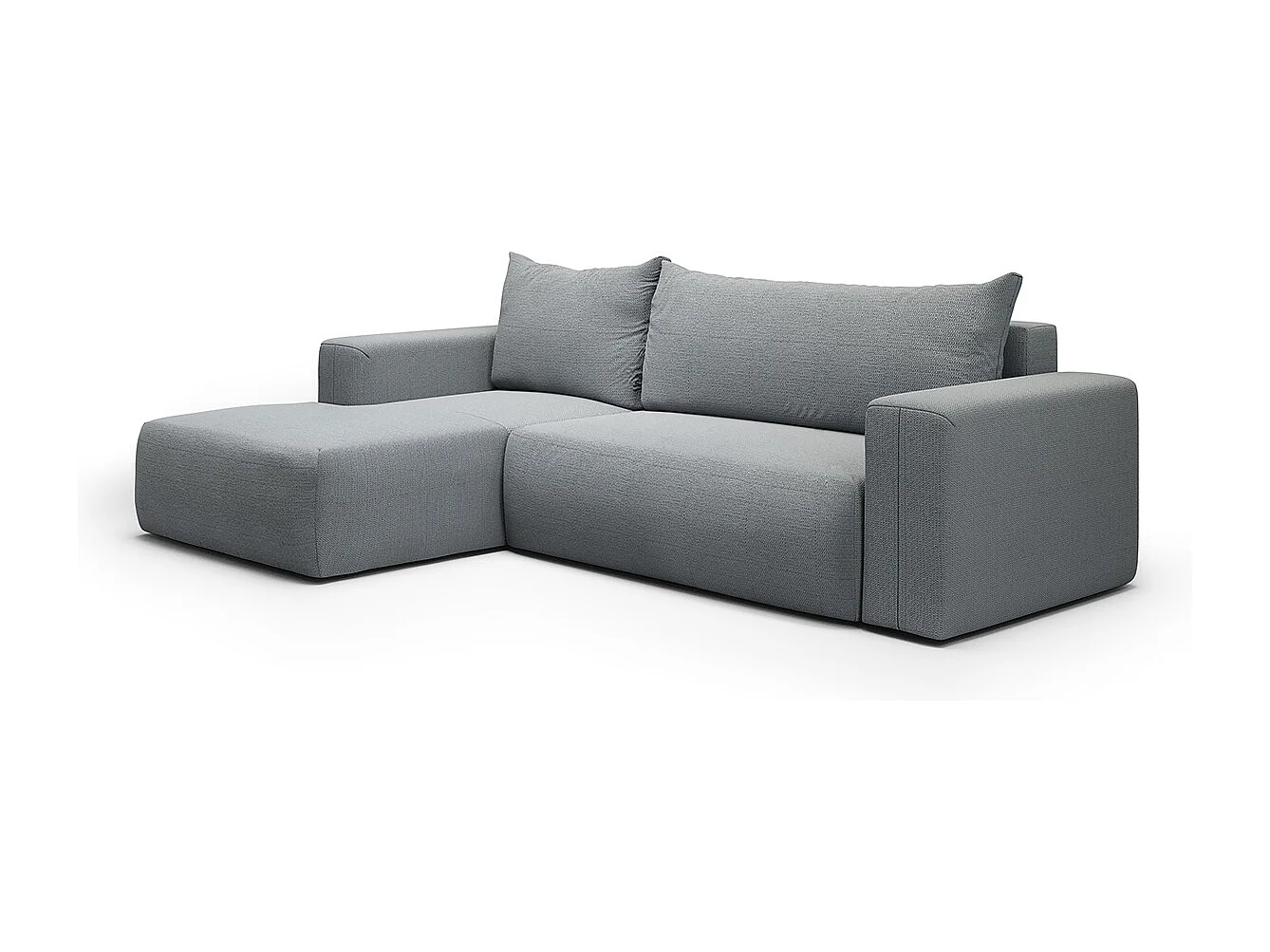 Canapé d'angle convertible gauche 3 places coffre Bliss Gris