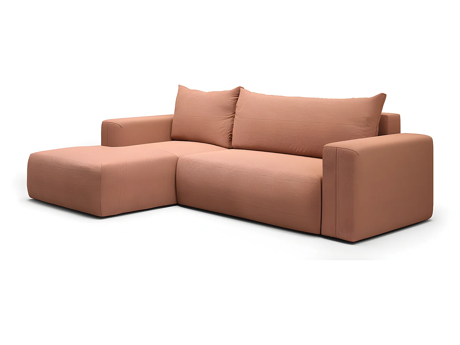 Canapé d'angle convertible gauche 3 places coffre Bliss Cuivre