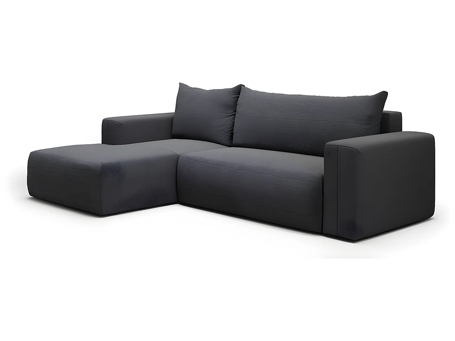 Canapé d'angle convertible gauche 3 places coffre Bliss Gris foncé