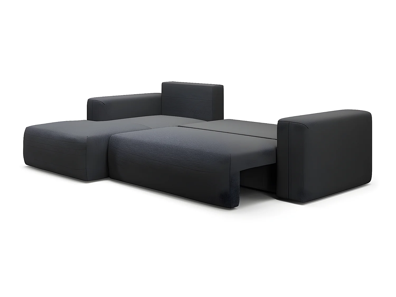 Canapé d'angle convertible gauche 3 places coffre Bliss Gris foncé