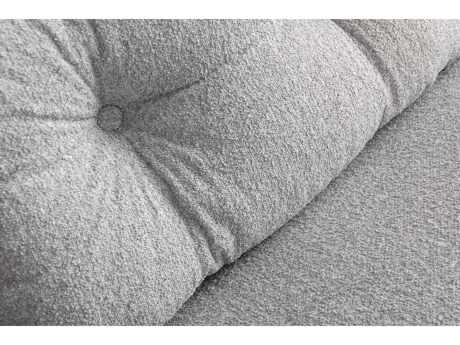 Canapé 2 places convertible Yolanda Métal Noir et Tissu bouclette Gris