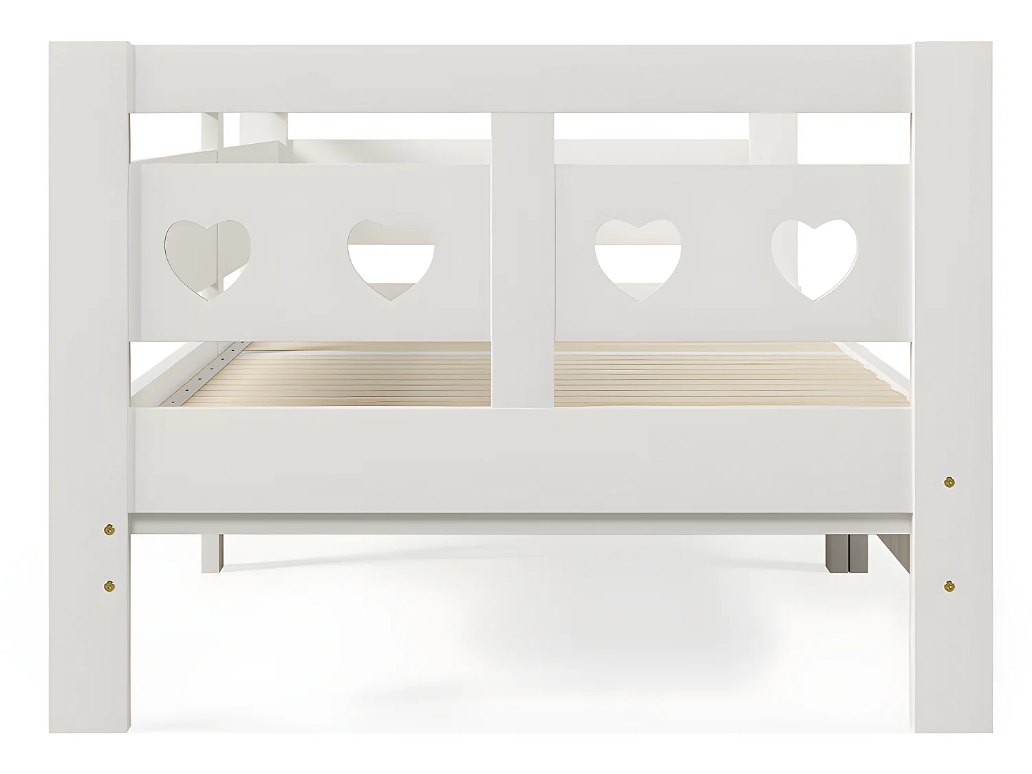 Lit double avec tête de lit - 90~182x200cm - pin massif- Blanc - Sweiko