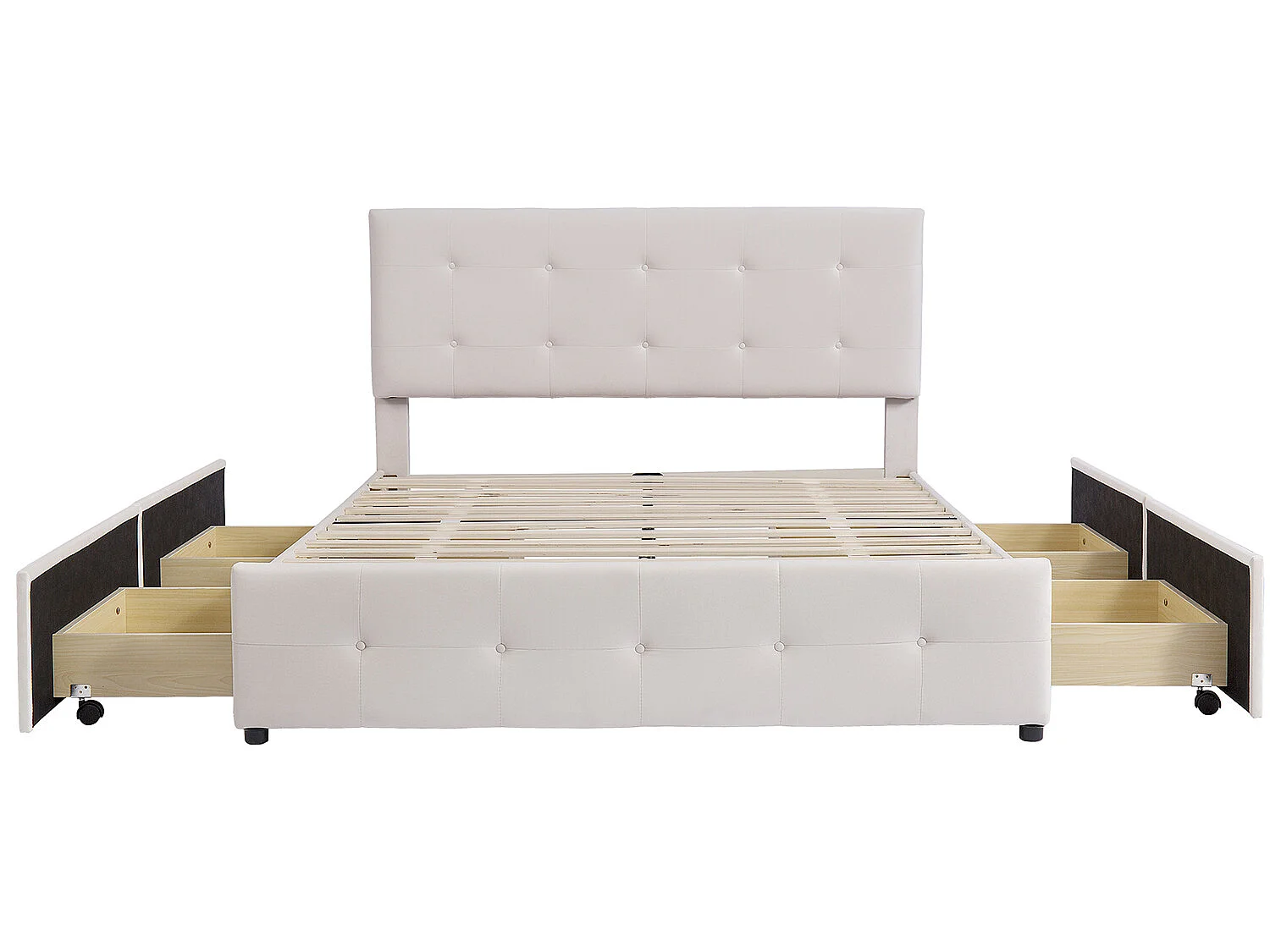 Lit avec tiroirs 140x200 cm - adolescents lit adulte lit double beige - Sweiko