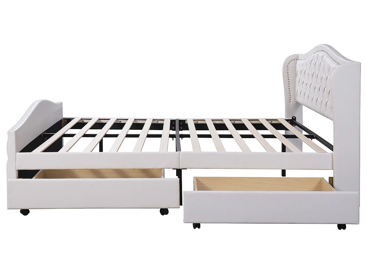 Lit avec tiroirs - 180 x 200 cm - Blanc - Sweiko