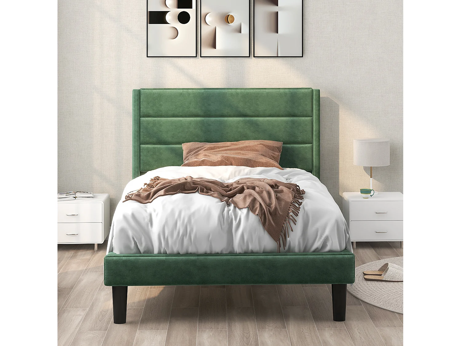 Lit adulte Lit rembourré cadre de lit - lit simple rembourré 90 x 200 cm - Sweiko