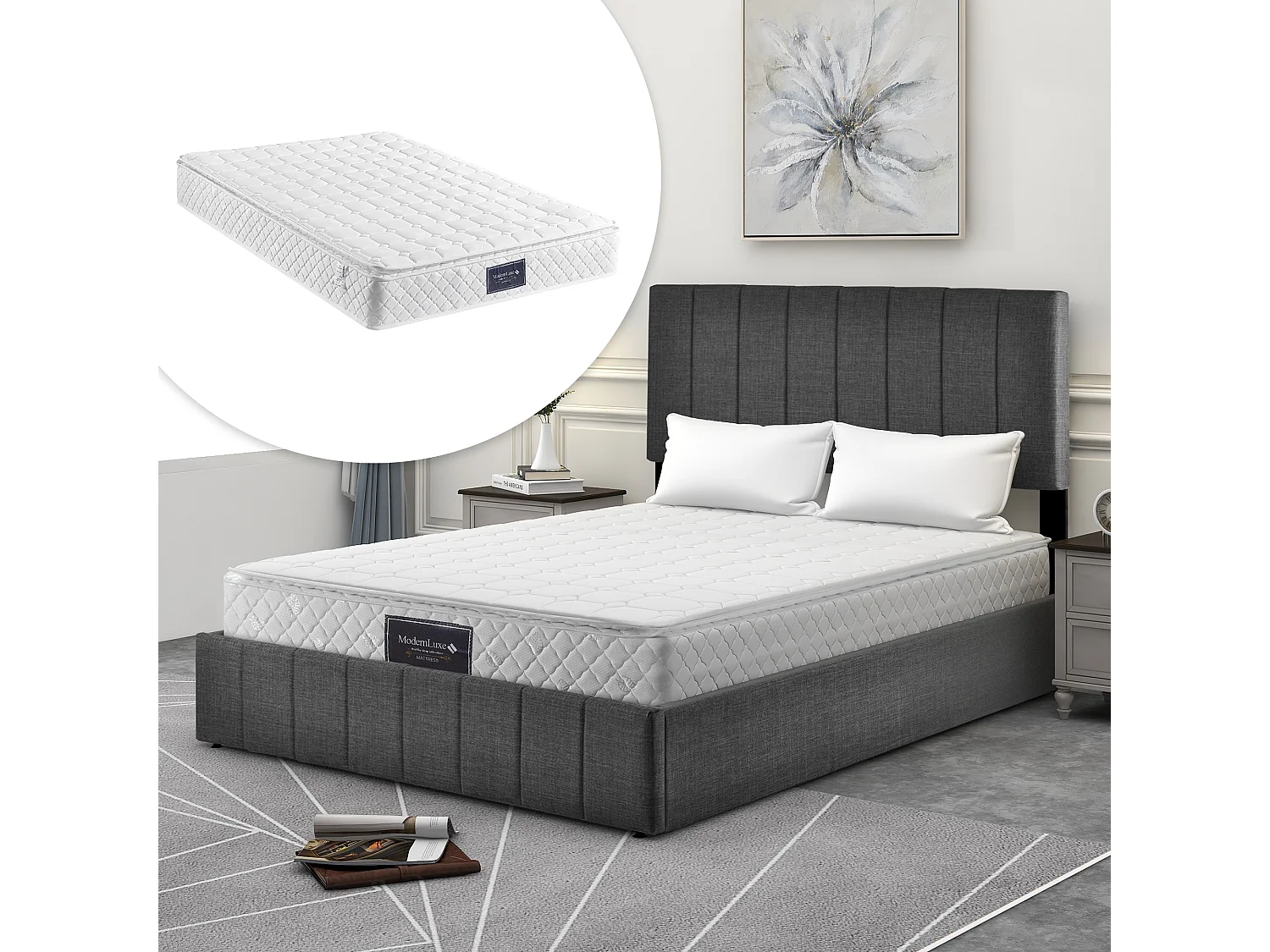 Lit adulte Lit double hydraulique 140x200cm - Sweiko