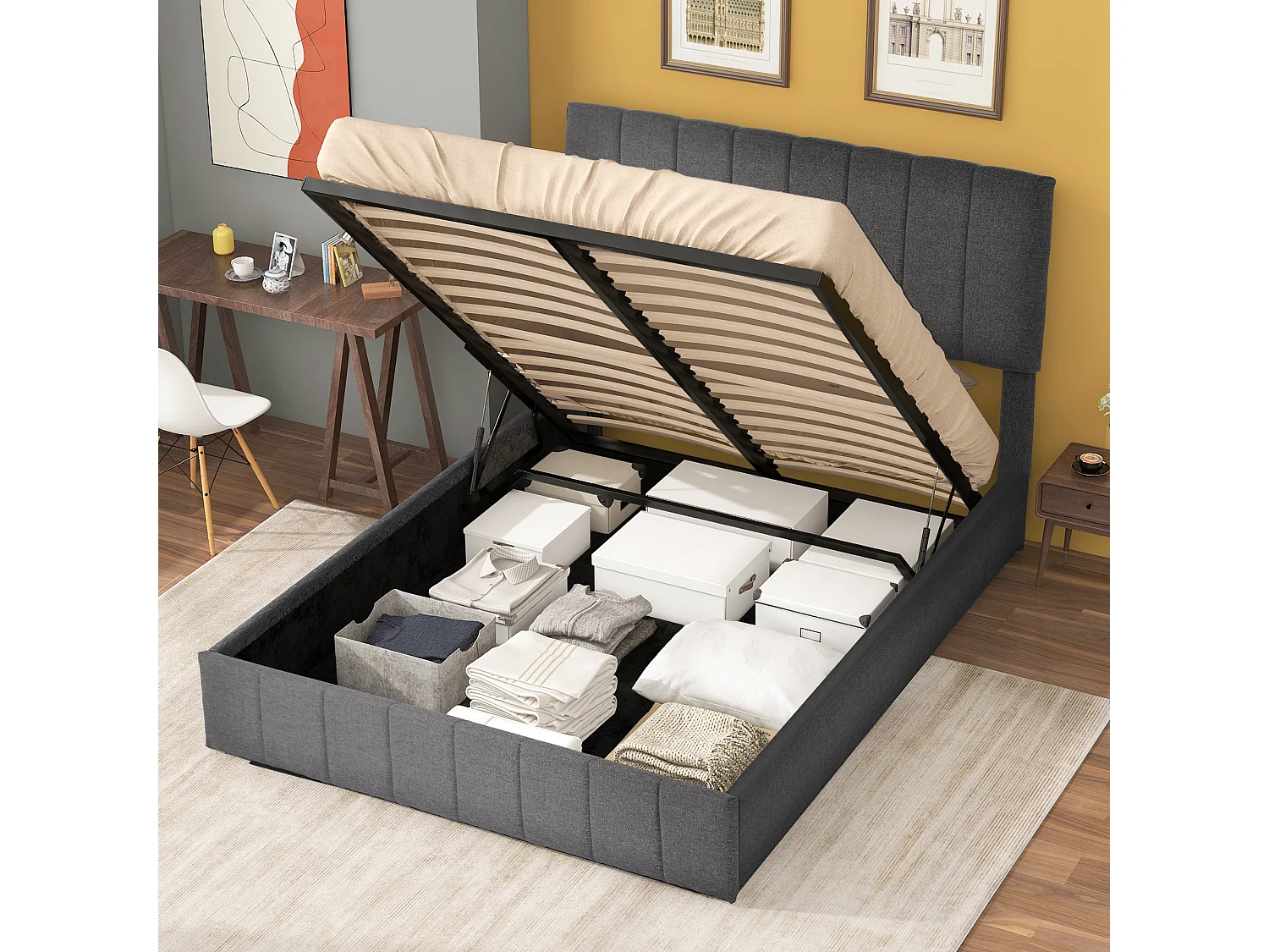 Lit adulte Lit double hydraulique 140x200cm - Sweiko