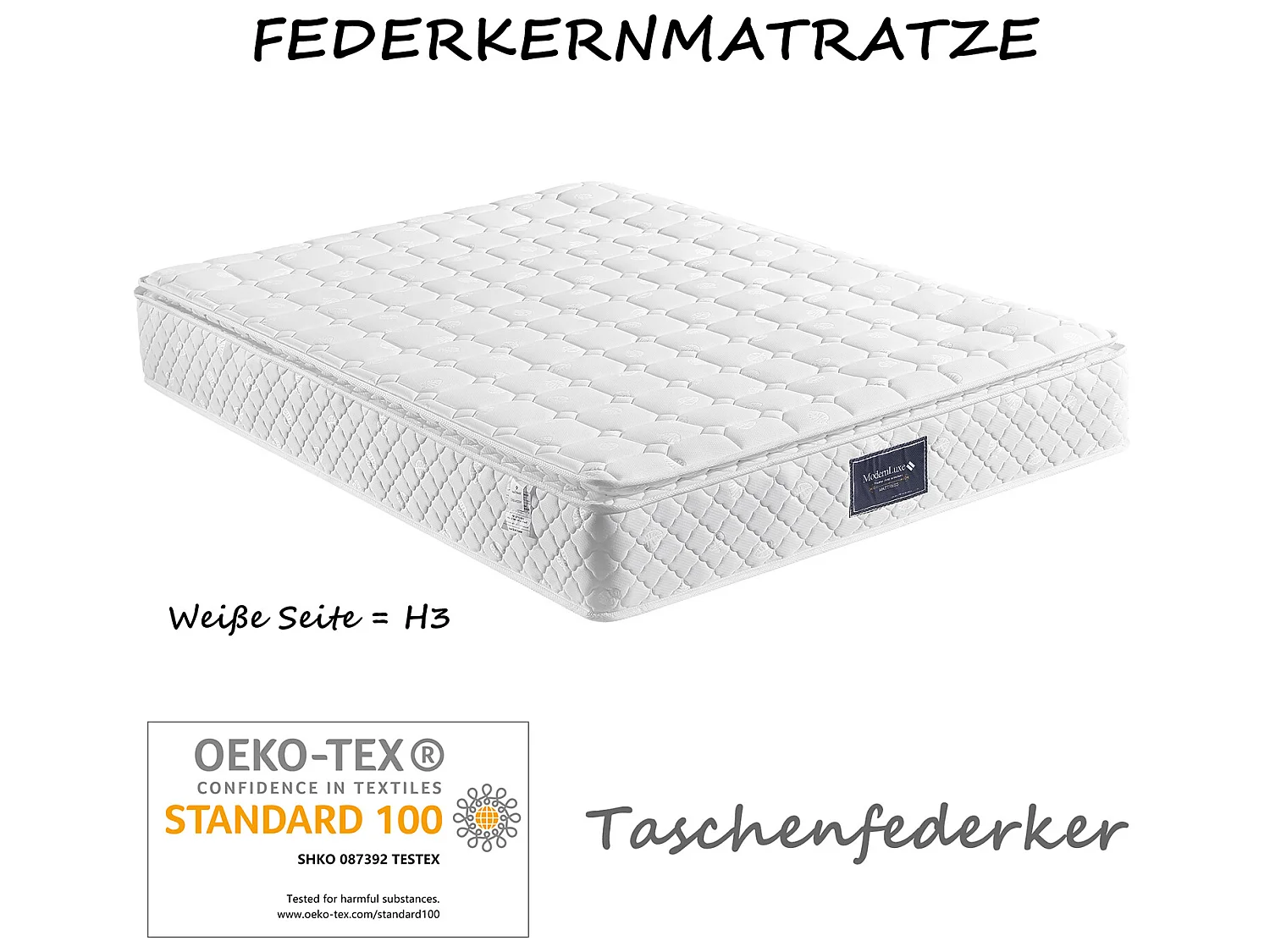 Lit avec tiroirs - 140x200cm avec éclairage LED et 4 tiroirs Gris (Avec matelas) - Sweiko