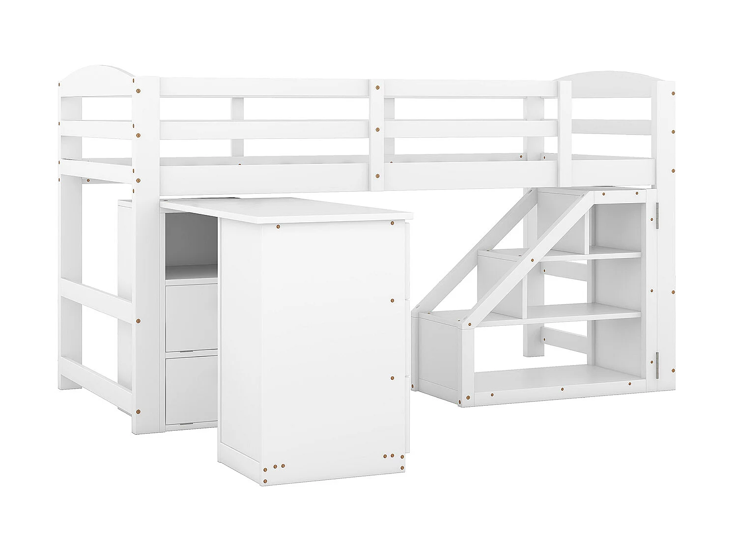 Lit gigogne cabane - 2 x 90 x 190 cm - Beige- Sweiko