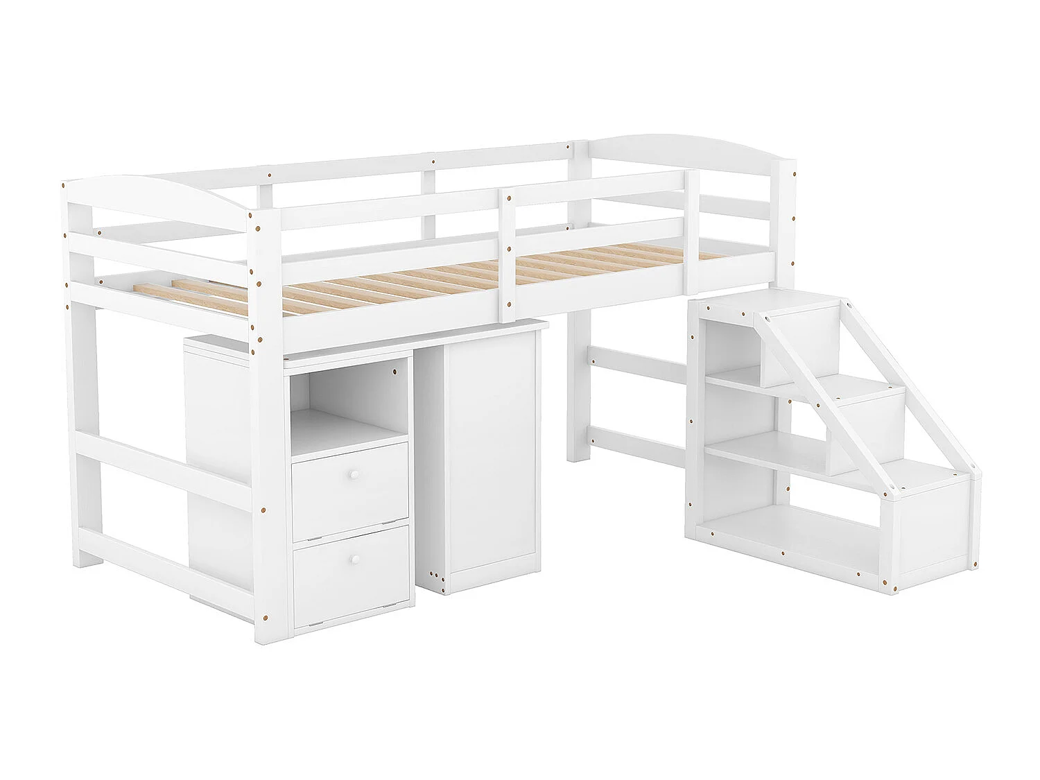 Lit gigogne cabane - 2 x 90 x 190 cm - Beige- Sweiko