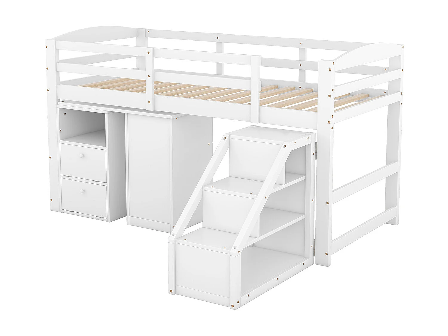 Lit gigogne cabane - 2 x 90 x 190 cm - Beige- Sweiko