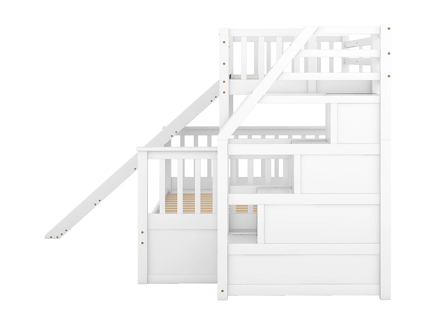 Lit gigogne cabane - 2 x 90 x 190 cm - Gris- Sweiko