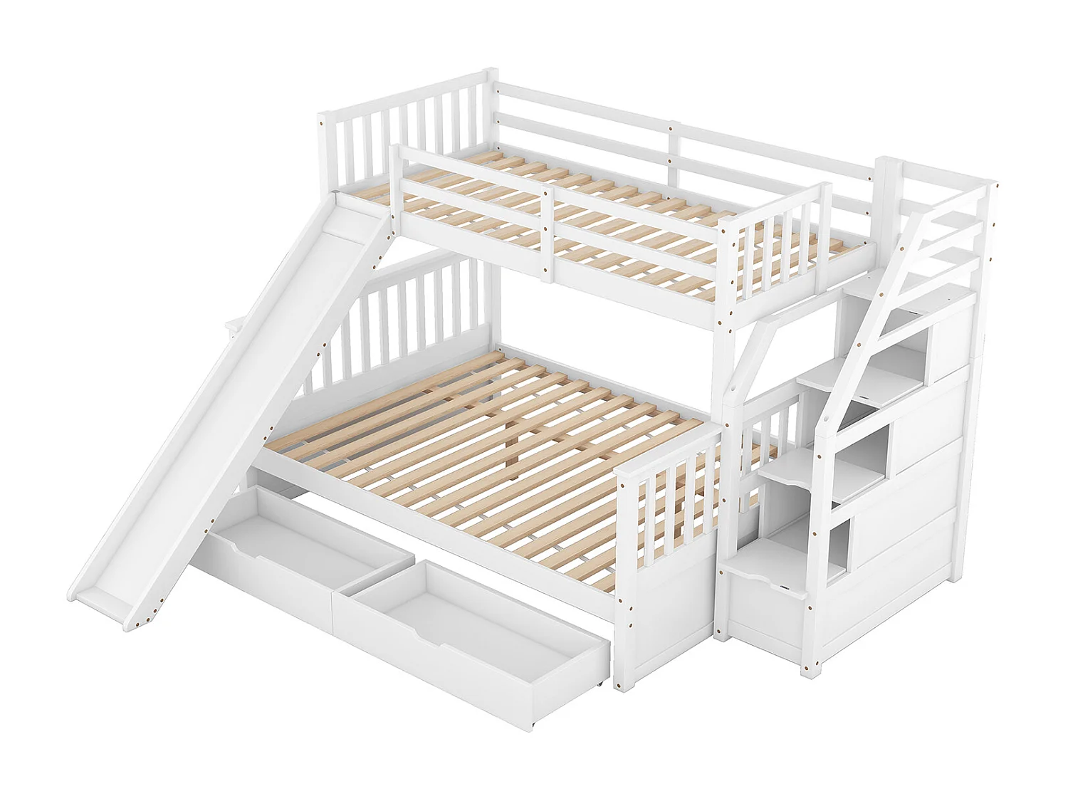 Lit gigogne cabane - 2 x 90 x 190 cm - Gris- Sweiko