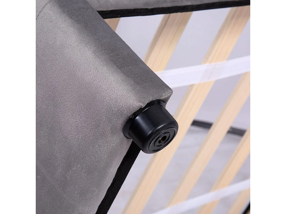 Lit avec tiroirs - 90x200 cm, lit simple Gris (matelas non inclus) - Sweiko