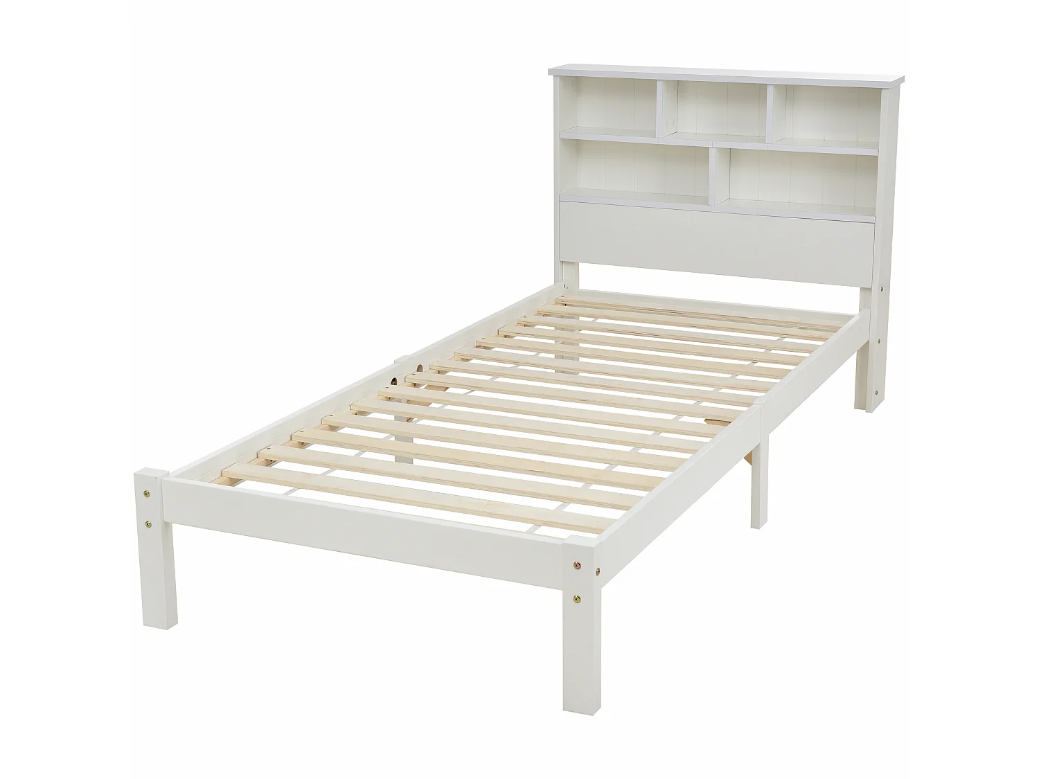 Lit avec tiroirs - bibliothèque Junior - 90x200cm blanc - Sweiko