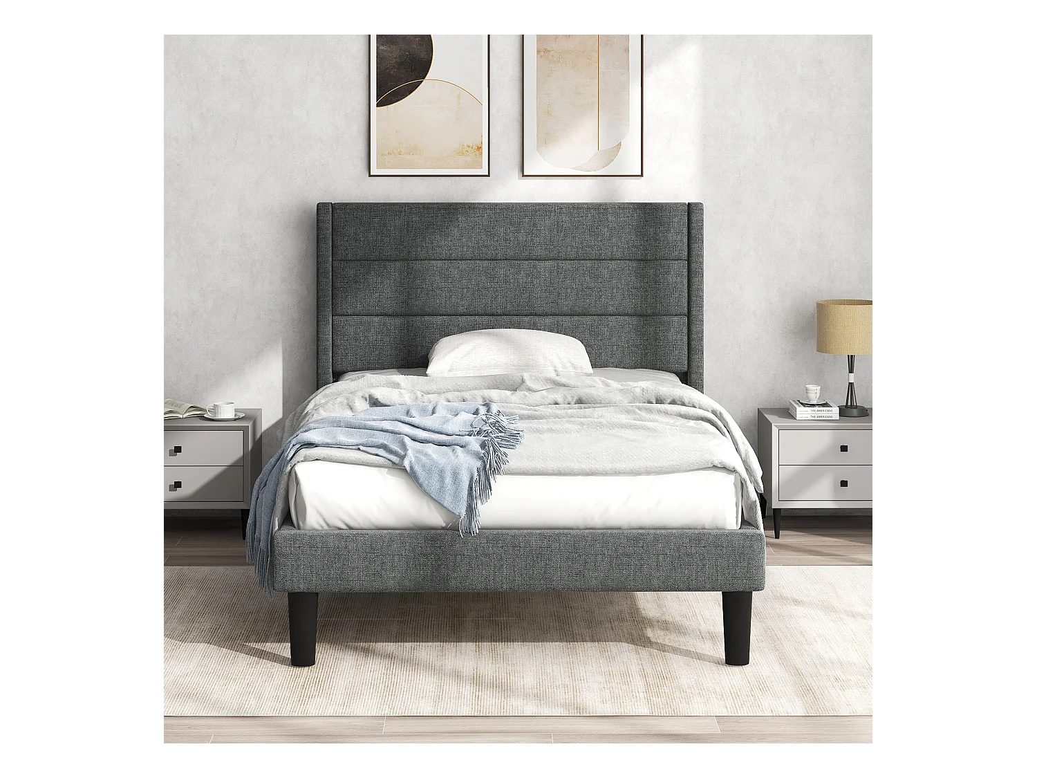 Lit adulte Lit rembourré cadre de lit - 90 x 200 cm - Sweiko