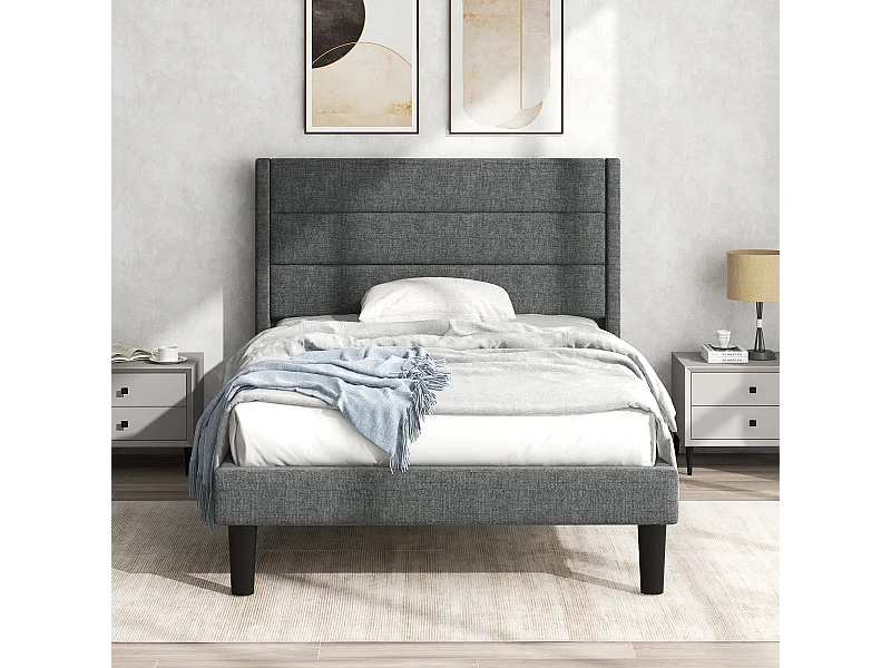 Lit adulte Lit rembourré cadre de lit - 90 x 200 cm - Sweiko