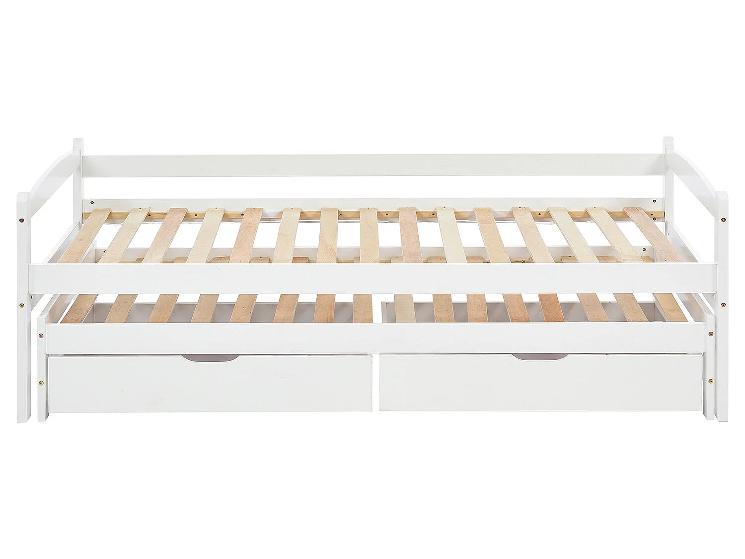 Lit gigogne avec 2 tiroirs - sommier à lattes - 140x200cm - blanc - Sweiko