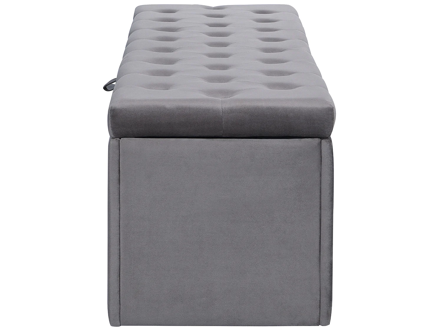 Tabouret de lit Banc rembourré Banc avec espace de rangement Velours gris