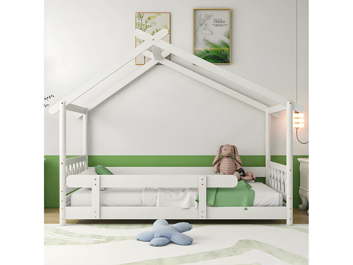 Lit gigogne - 90x190cm - blanc - Sweiko